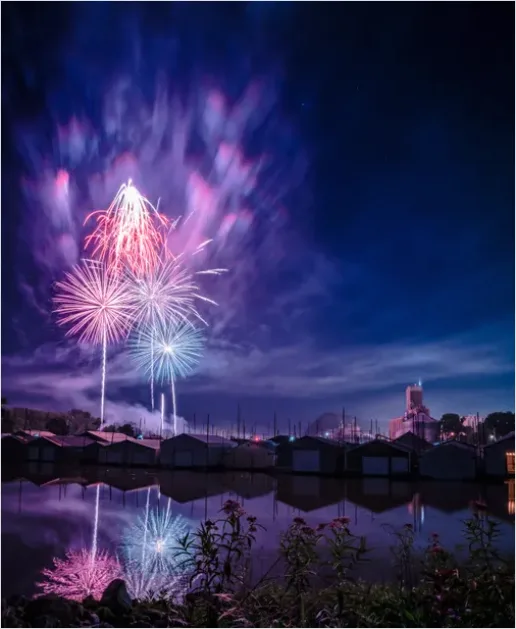 Detail Fireworks Reflection On Water Photo Number 2