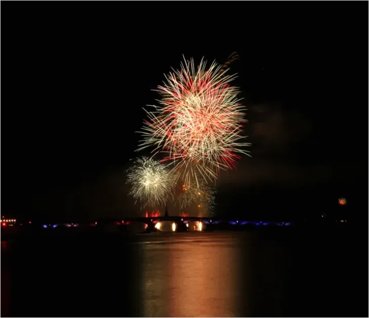 Detail Fireworks Reflection On Water Photo Number 12