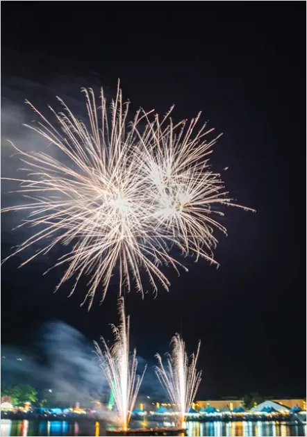 Detail Fireworks Reflection On Water Photo Number 13