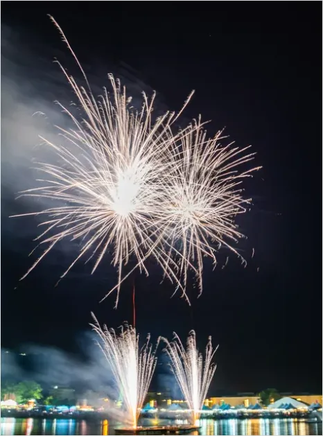 Detail Fireworks Reflection On Water Photo Number 15