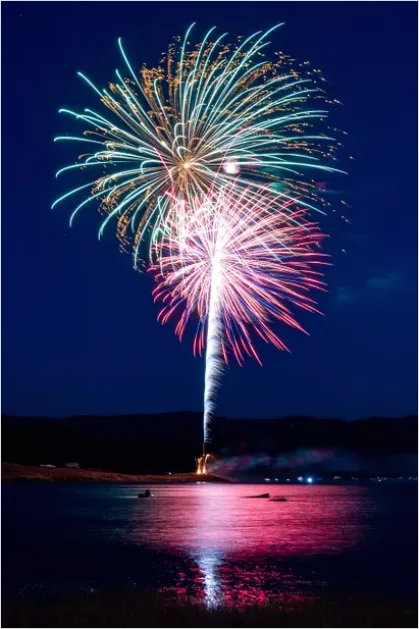 Detail Fireworks Reflection On Water Photo Number 16