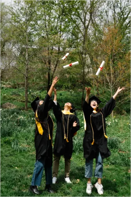 Detail Graduation Ceremony Caps In Air Photo Number 12