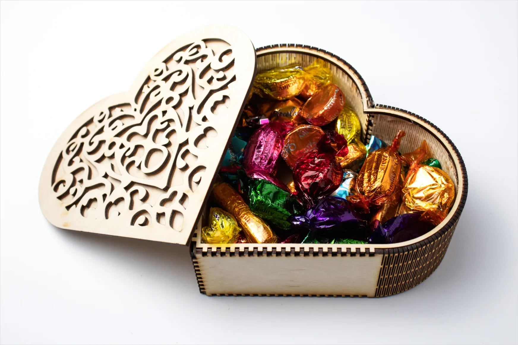 Detail Heart Shaped Chocolate Box Flat Lay Number 12