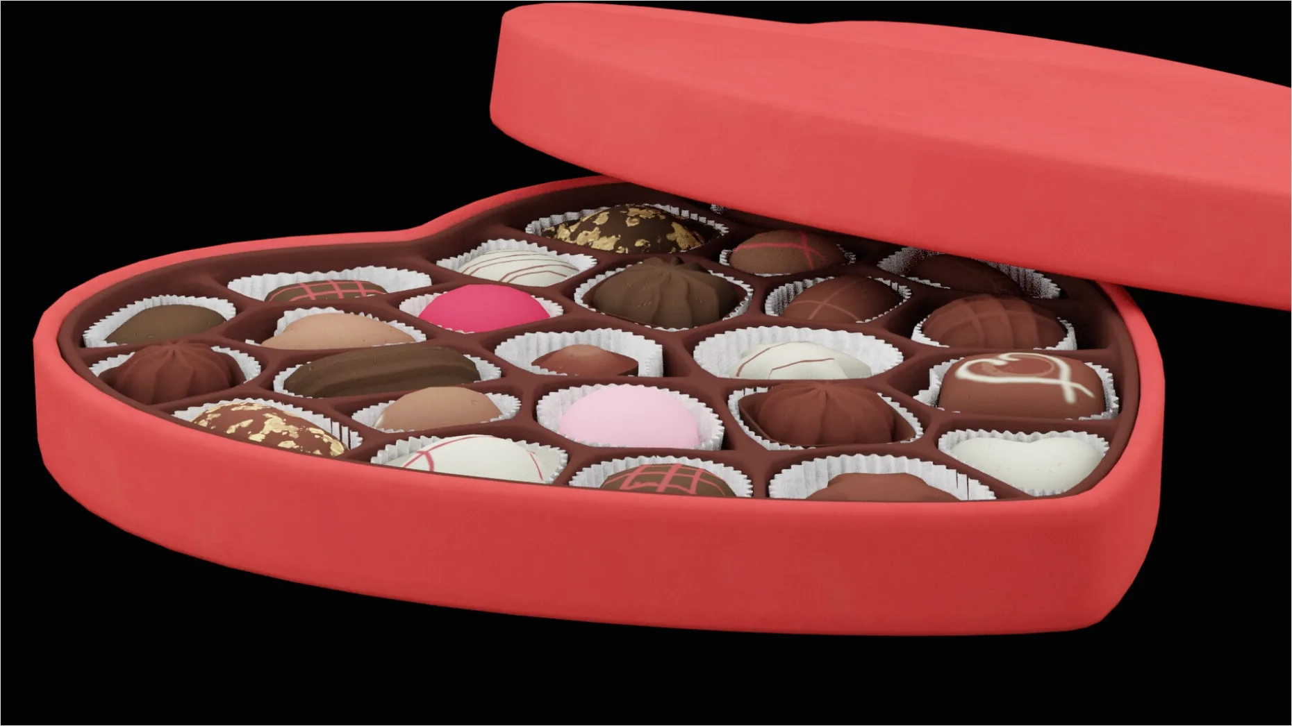 Detail Heart Shaped Chocolate Box Flat Lay Number 15