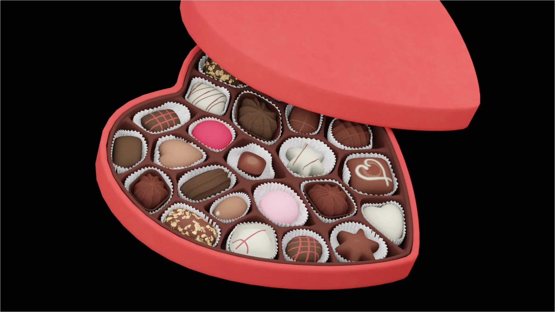 Detail Heart Shaped Chocolate Box Flat Lay Number 18