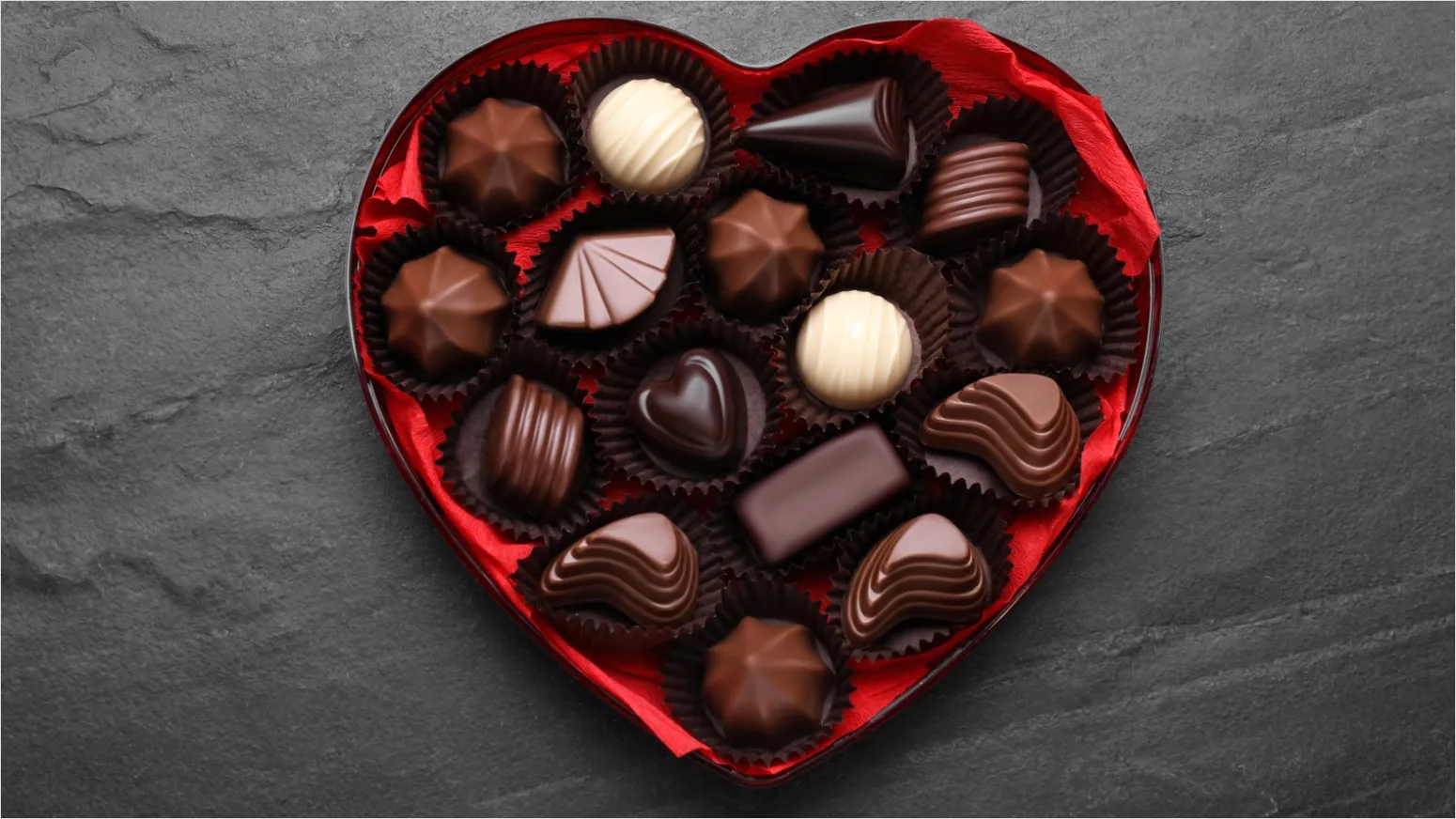 Detail Heart Shaped Chocolate Box Flat Lay Number 19