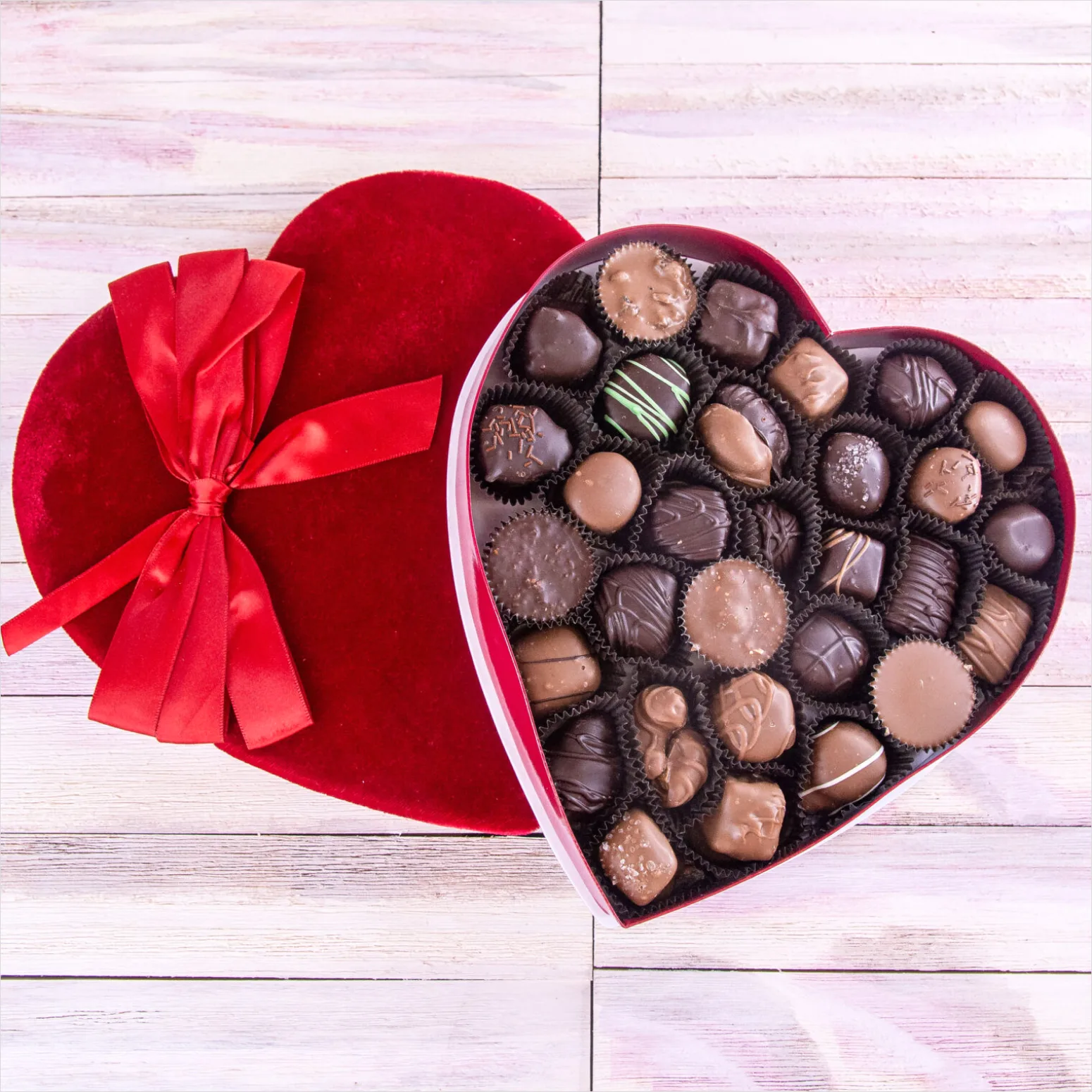 Detail Heart Shaped Chocolate Box Flat Lay Number 3