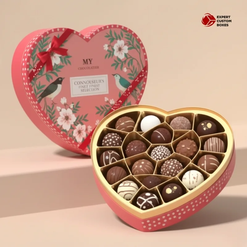 Detail Heart Shaped Chocolate Box Flat Lay Number 6