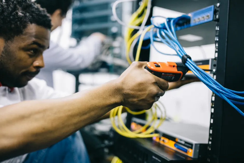 Detail It Support Technician Working Server Room Number 5