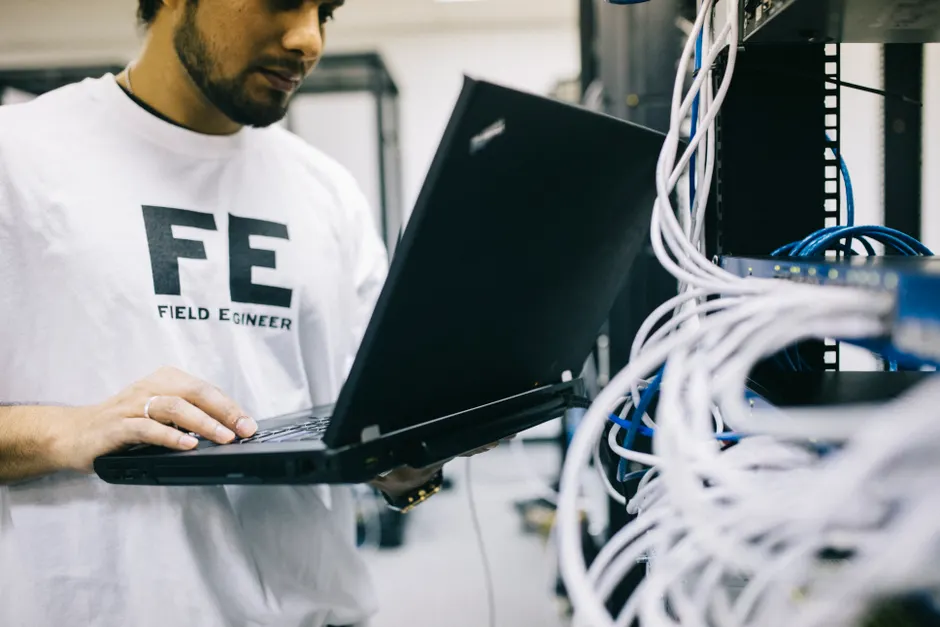 Detail It Support Technician Working Server Room Number 6
