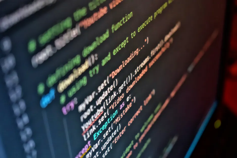 Javascript Code Editor On Monitor Close Up Aa02