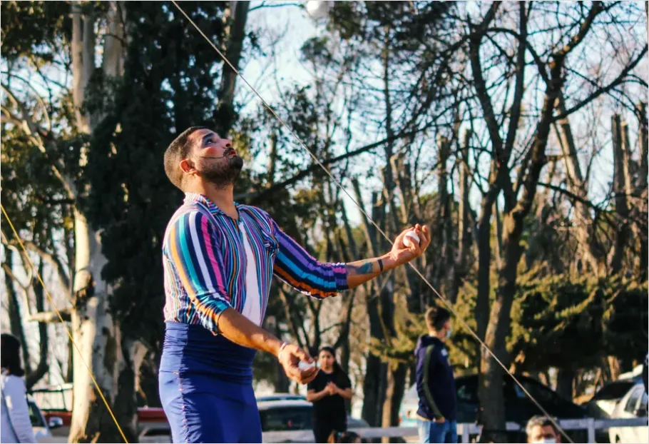 Detail Juggler Performing Under Spotlight Photo Number 13