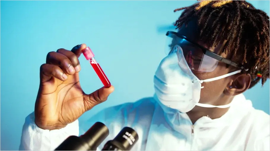 Detail Laboratory Technician Analyzing Blood Sample Number 12