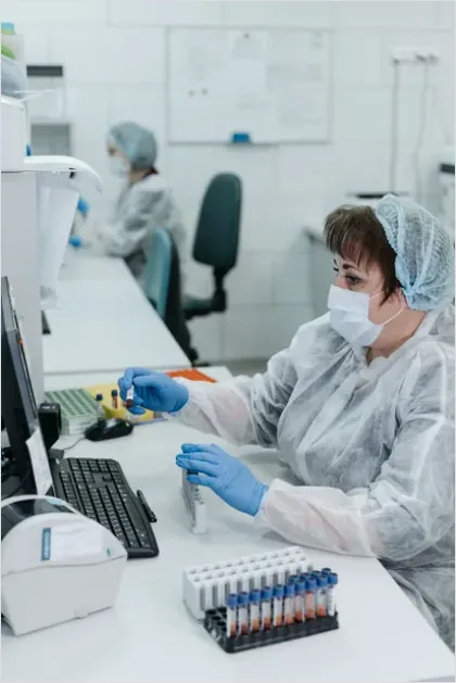 Detail Laboratory Technician Analyzing Blood Sample Number 15