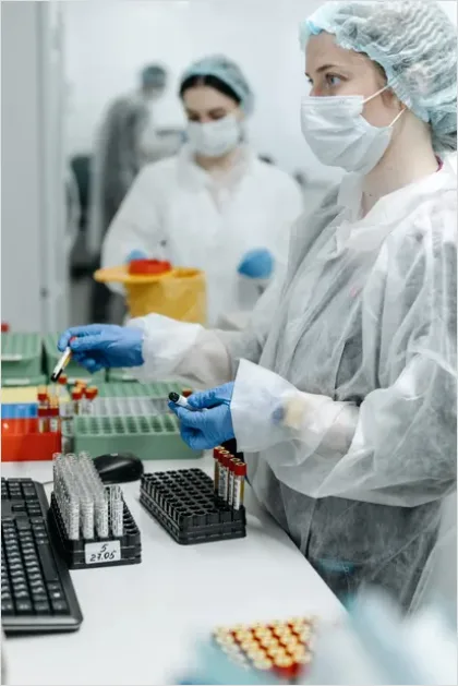 Detail Laboratory Technician Analyzing Blood Sample Number 3