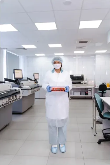 Detail Laboratory Technician Analyzing Blood Sample Number 6