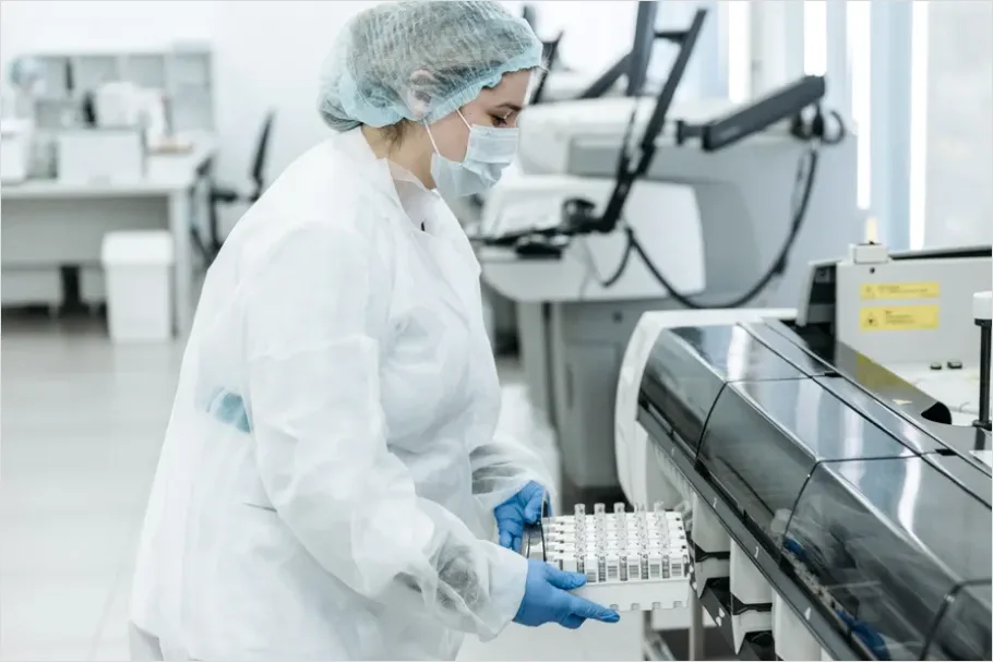 Detail Laboratory Technician Analyzing Blood Sample Number 7