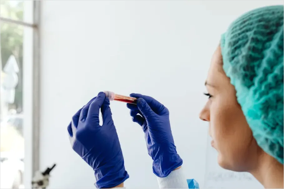 Detail Laboratory Technician Analyzing Blood Sample Number 9