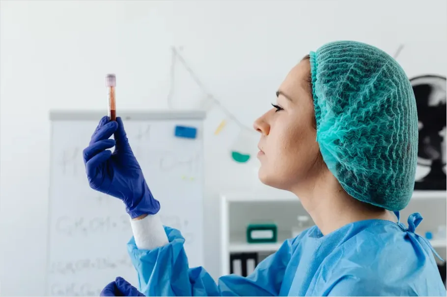 Detail Laboratory Technician Analyzing Blood Sample Number 10