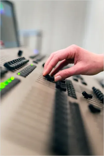 Detail Lighting Technician Adjusting Stage Lights Photo Number 11