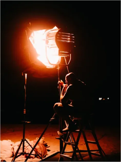 Detail Lighting Technician Adjusting Stage Lights Photo Number 6