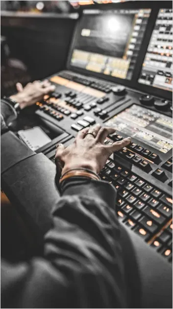 Detail Lighting Technician Adjusting Stage Lights Photo Number 7
