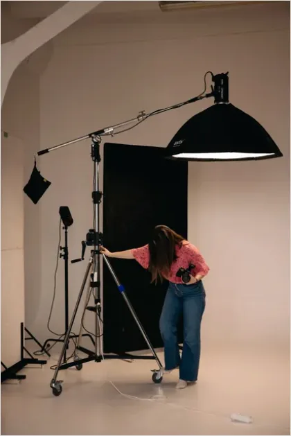 Detail Lighting Technician Adjusting Stage Lights Photo Number 9