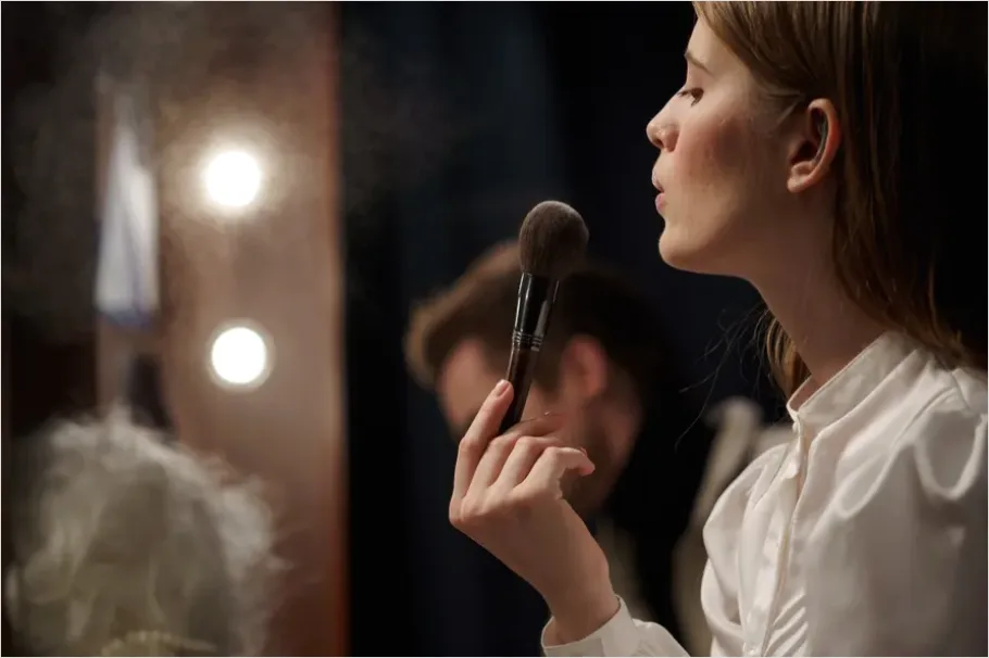 Detail Makeup Artist Applying Stage Makeup Photo Number 13
