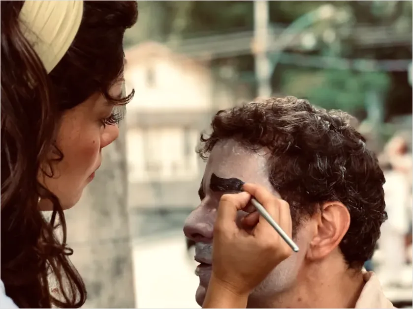 Detail Makeup Artist Applying Stage Makeup Photo Number 16
