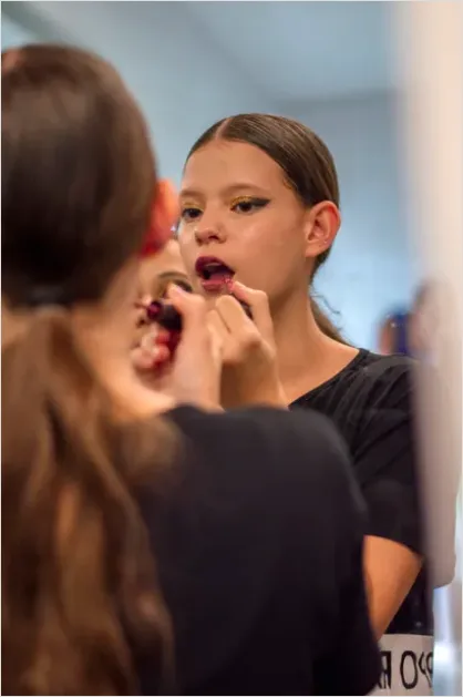 Detail Makeup Artist Applying Stage Makeup Photo Number 6