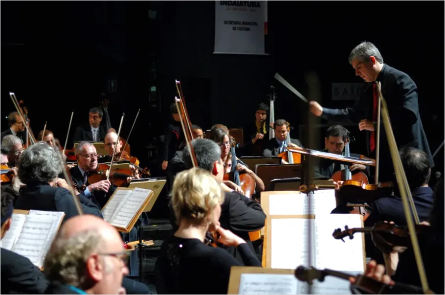 Detail Music Conductor Leading Orchestra Photo Number 11