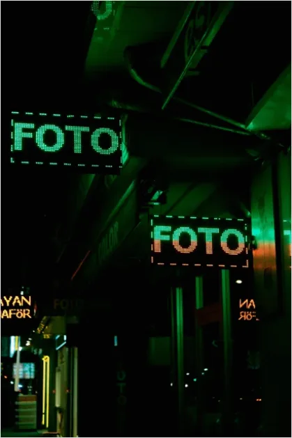 Detail Neon Signs City Street Photo Number 11