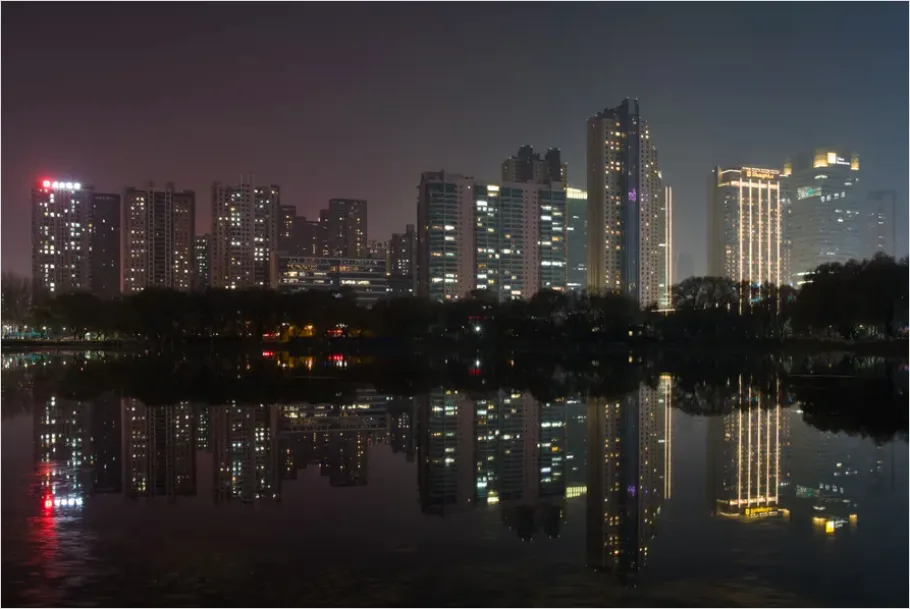 Detail Night City Skyline Lights Photo Number 5