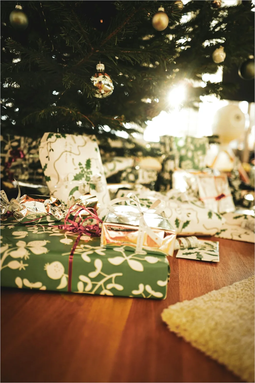 Detail Pile Of Wrapped Gifts Under Tree Number 15
