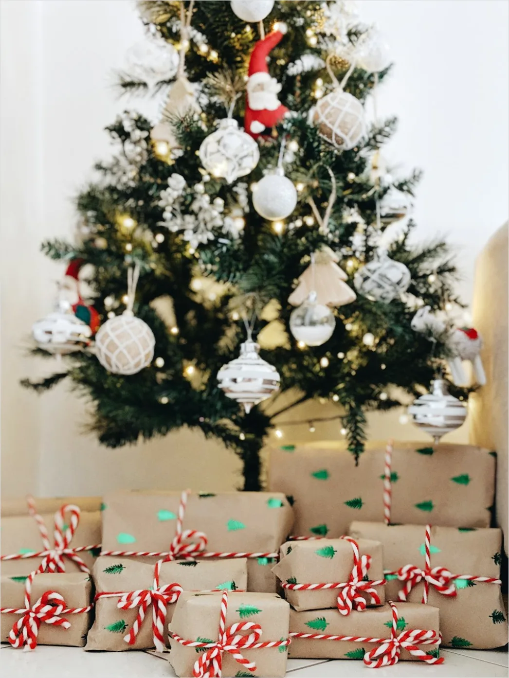 Detail Pile Of Wrapped Gifts Under Tree Number 8