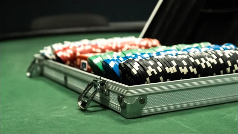 Detail Poker Chips On Table Photo Number 12