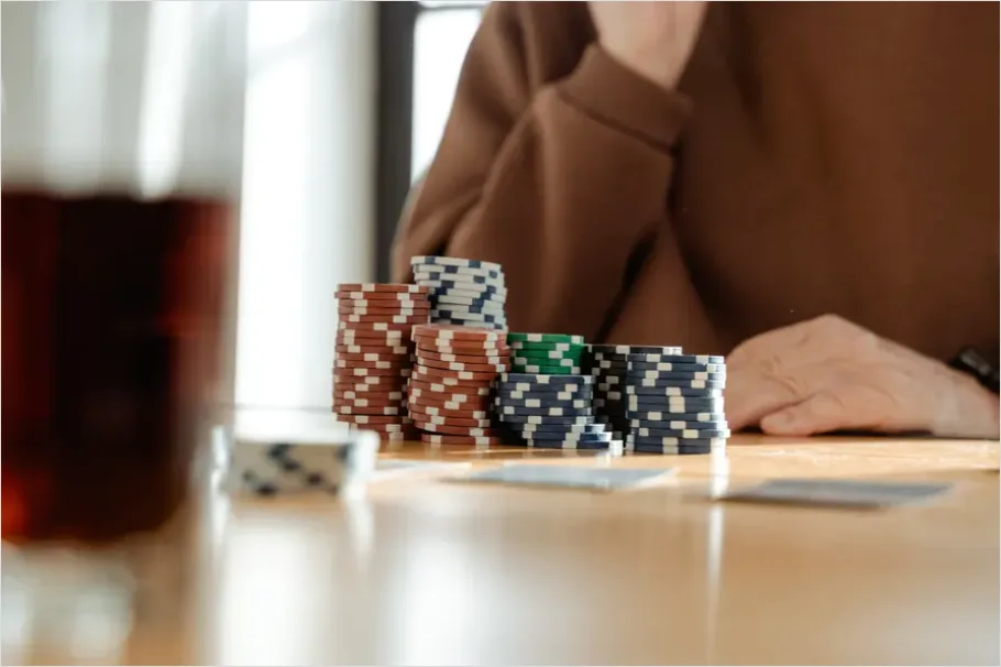 Detail Poker Chips On Table Photo Number 16