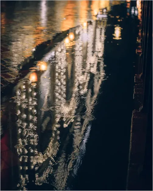 Detail Rainy City Street Reflections Photo Number 12