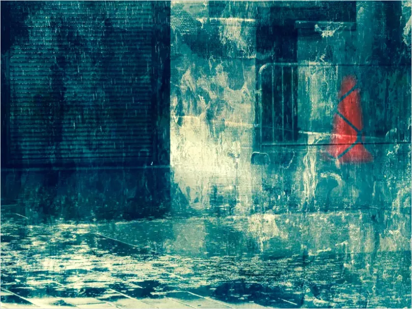 Detail Rainy City Street Reflections Photo Number 13