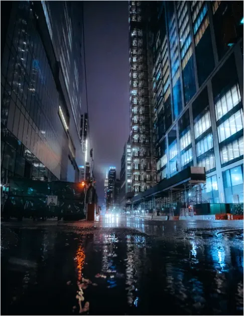 Detail Rainy City Street Reflections Photo Number 15