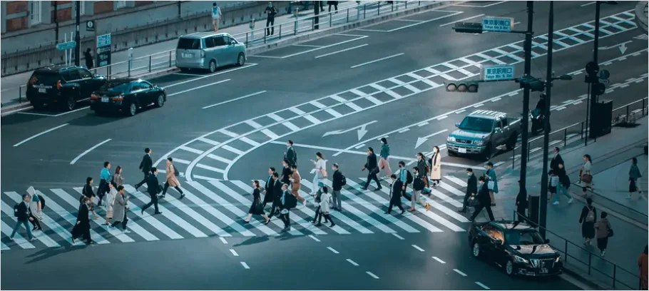 Detail Rush Hour Crowd Crosswalk Photo Number 4