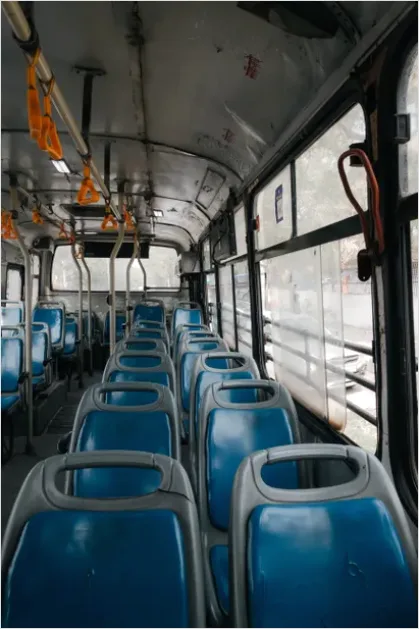Detail School Bus Interior Empty Seats Photo Number 14