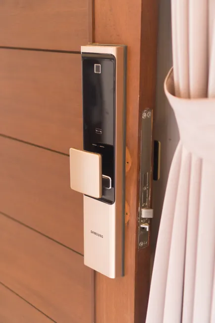 Detail Smart Door Lock Keypad Close Up Number 2