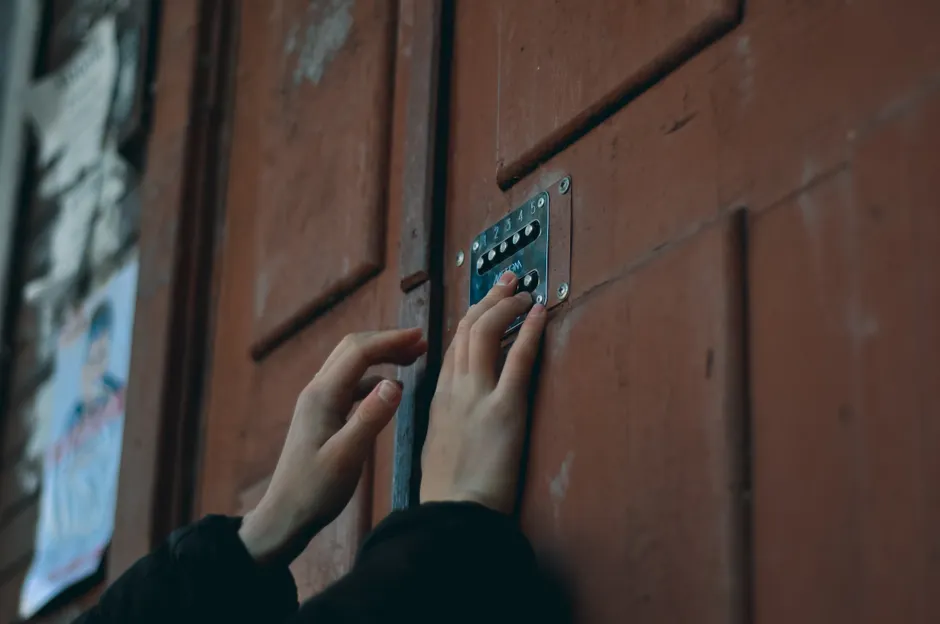 Detail Smart Door Lock Keypad Close Up Number 6