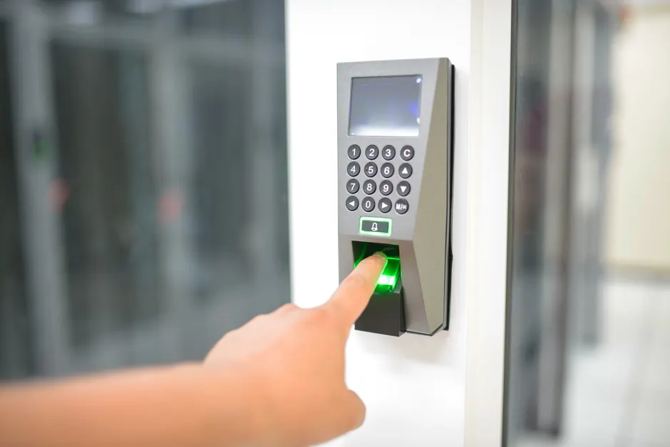 Detail Smart Door Lock Keypad Close Up Number 9