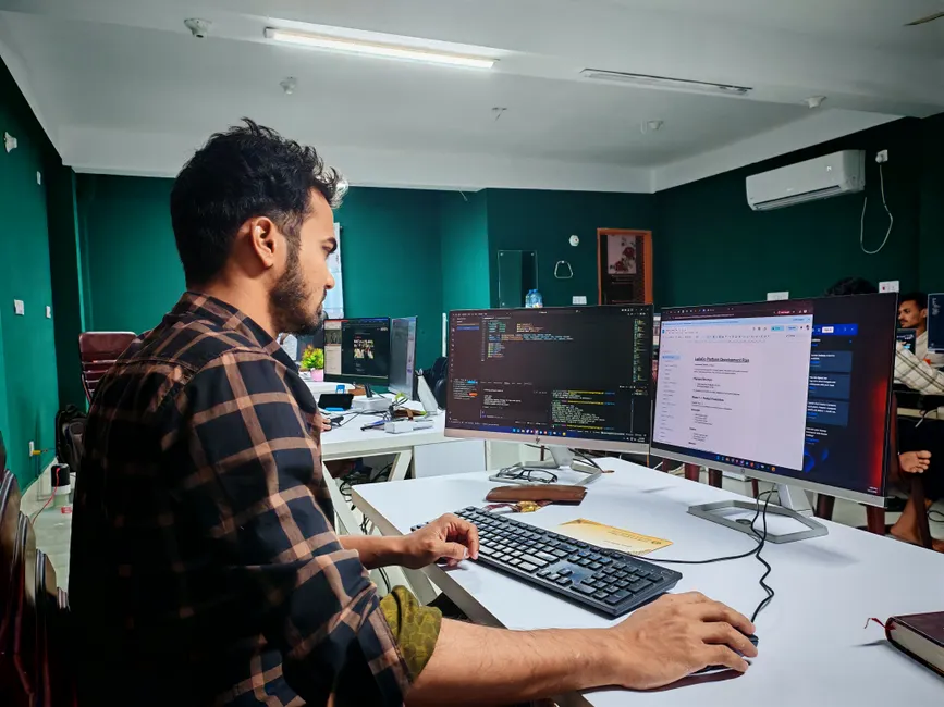 Detail Software Developer Desk Setup Dual Monitor Number 5