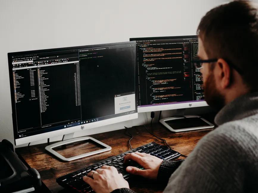 Detail Software Developer Desk Setup Dual Monitor Number 7