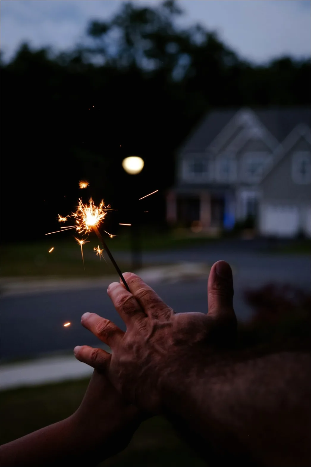 Detail Sparkler Hands Celebration Night Bokeh Number 4