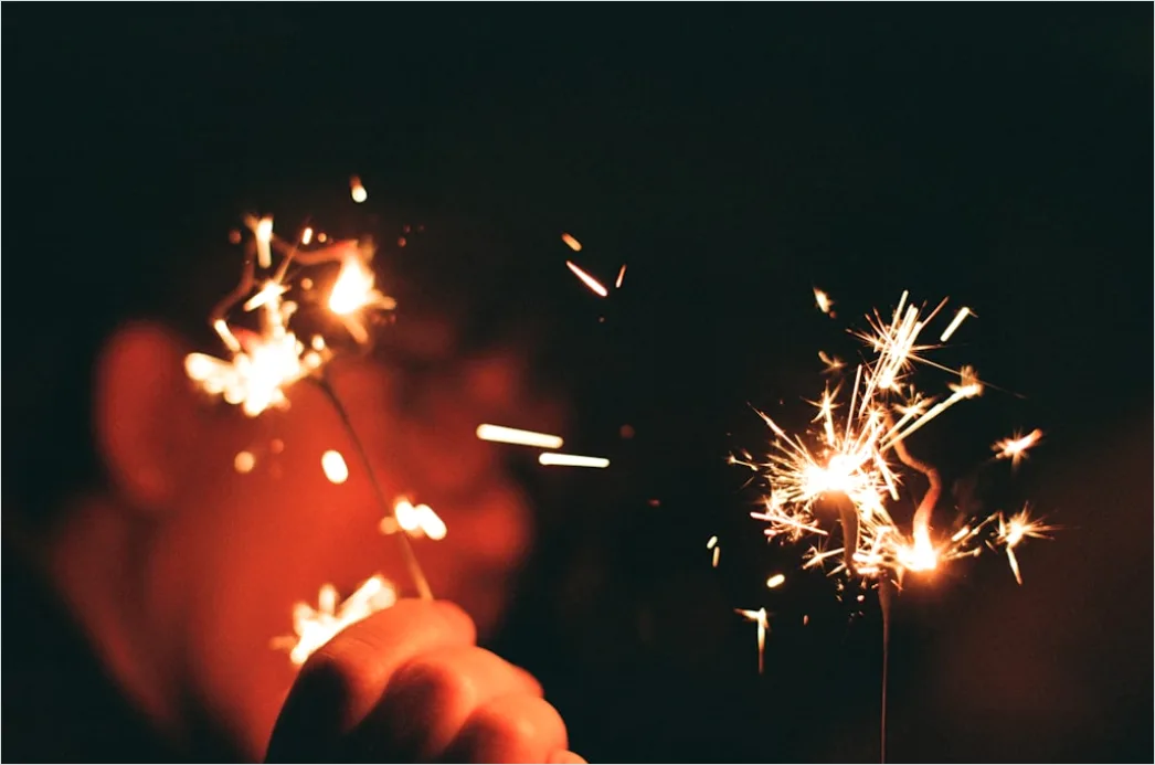 Detail Sparkler Hands Celebration Night Bokeh Number 5
