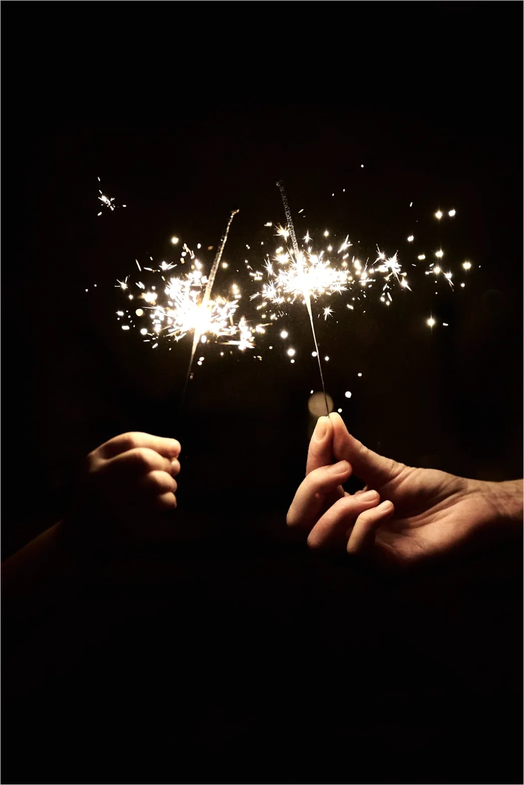 Detail Sparkler Hands Celebration Night Bokeh Number 10